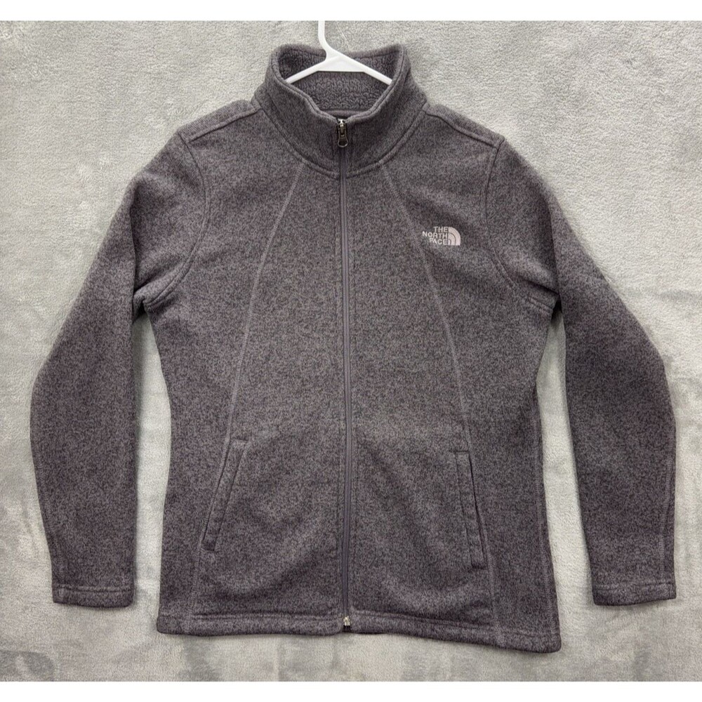 The North Face Crescent Jacket Womens Large Gray Full Zip Fleece Outdoors